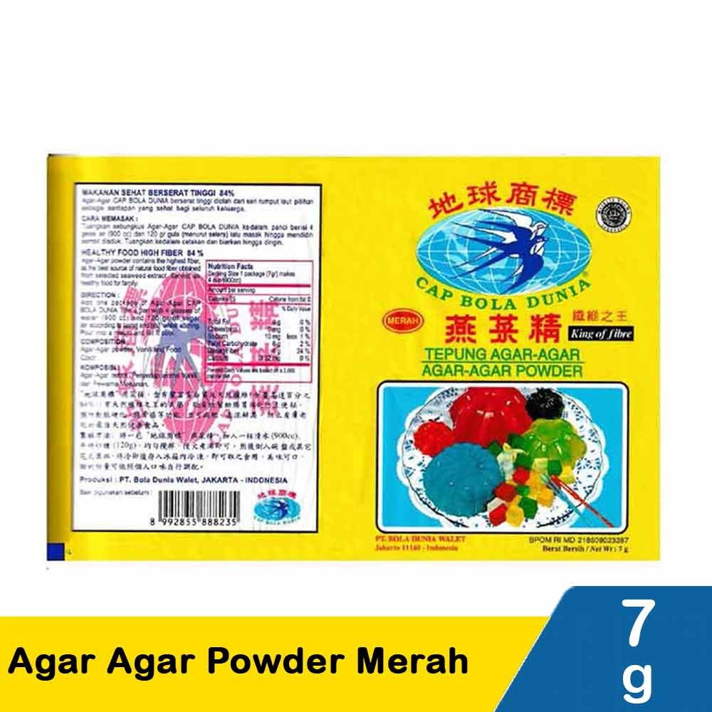 BOLA DUNIA AGAR AGAR POWDER MERAH 7g