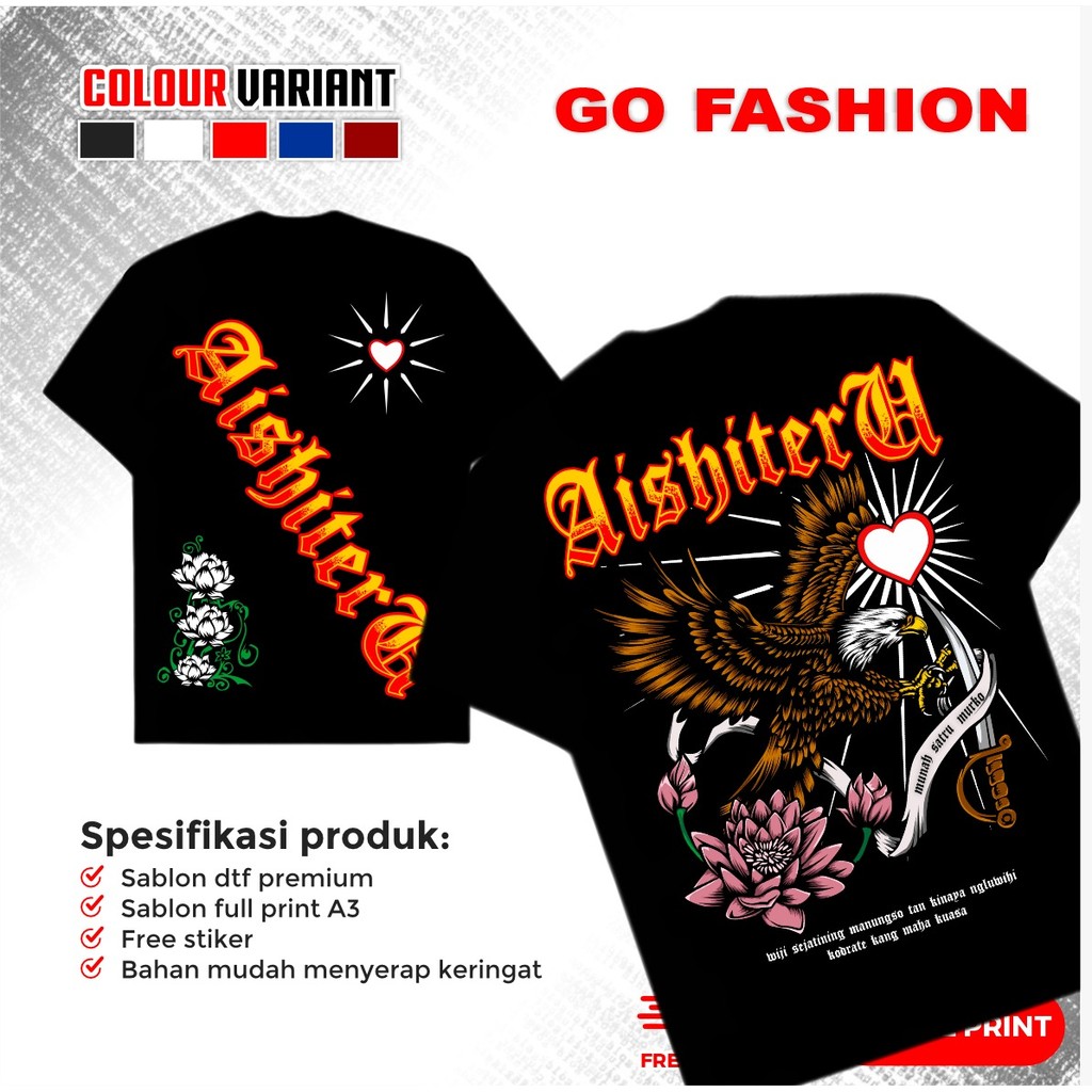 KAOS PSHT AISHITERU MUNAH SATRU MURKO WIJI SEJATINING MANUNGSA KAOS PSHT TERBARU - KAOS SH TERATE - 