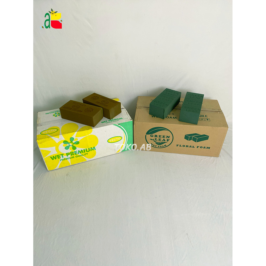 20 PCS /1 DUS FLORAL FOAM BUSA BASAH MEDIA TANAM BUNGA PLASTIK GABUS HIJAU BUKET BUNGA B8497