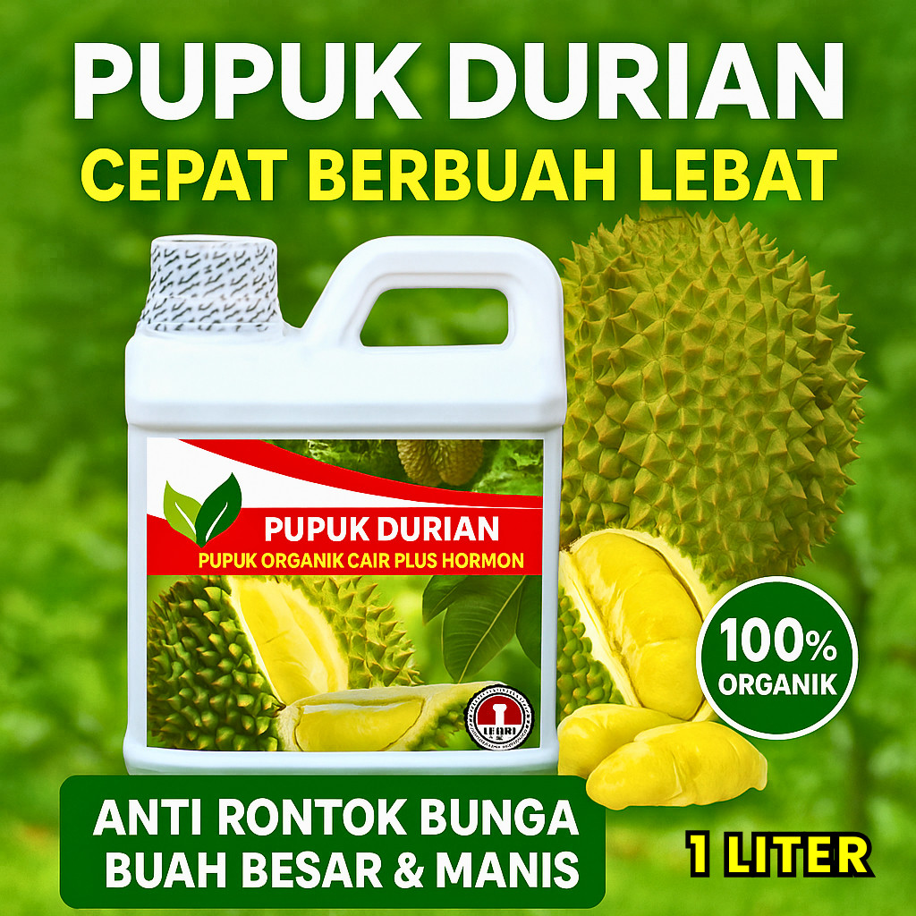 Pupuk Organik Cair Durian Cepat Berbuah Lebat Tidak Rontok Bunga Booster Durian Montong Musaking 1L