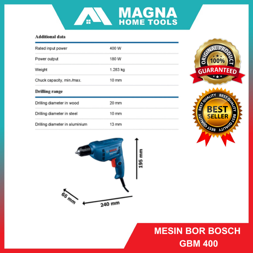 MESIN BOR LISTRIK BOSCH 10 MM GBM 350 [ORIGINAL]