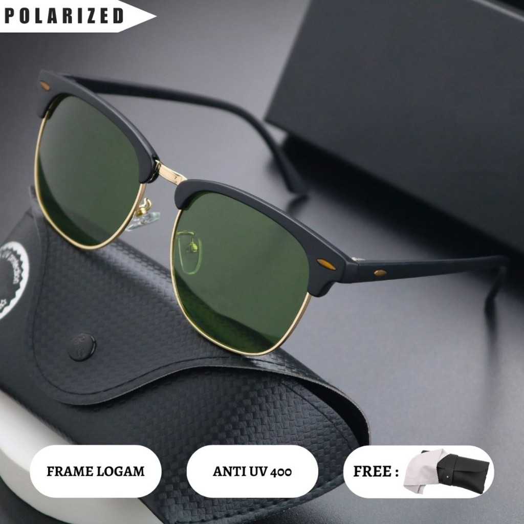 FLASH SALEE COD-【3016】Kacamata Hiam Original Fashion Pria,Lensa Kaca Asli Kacamata Cocok Untuk Segal