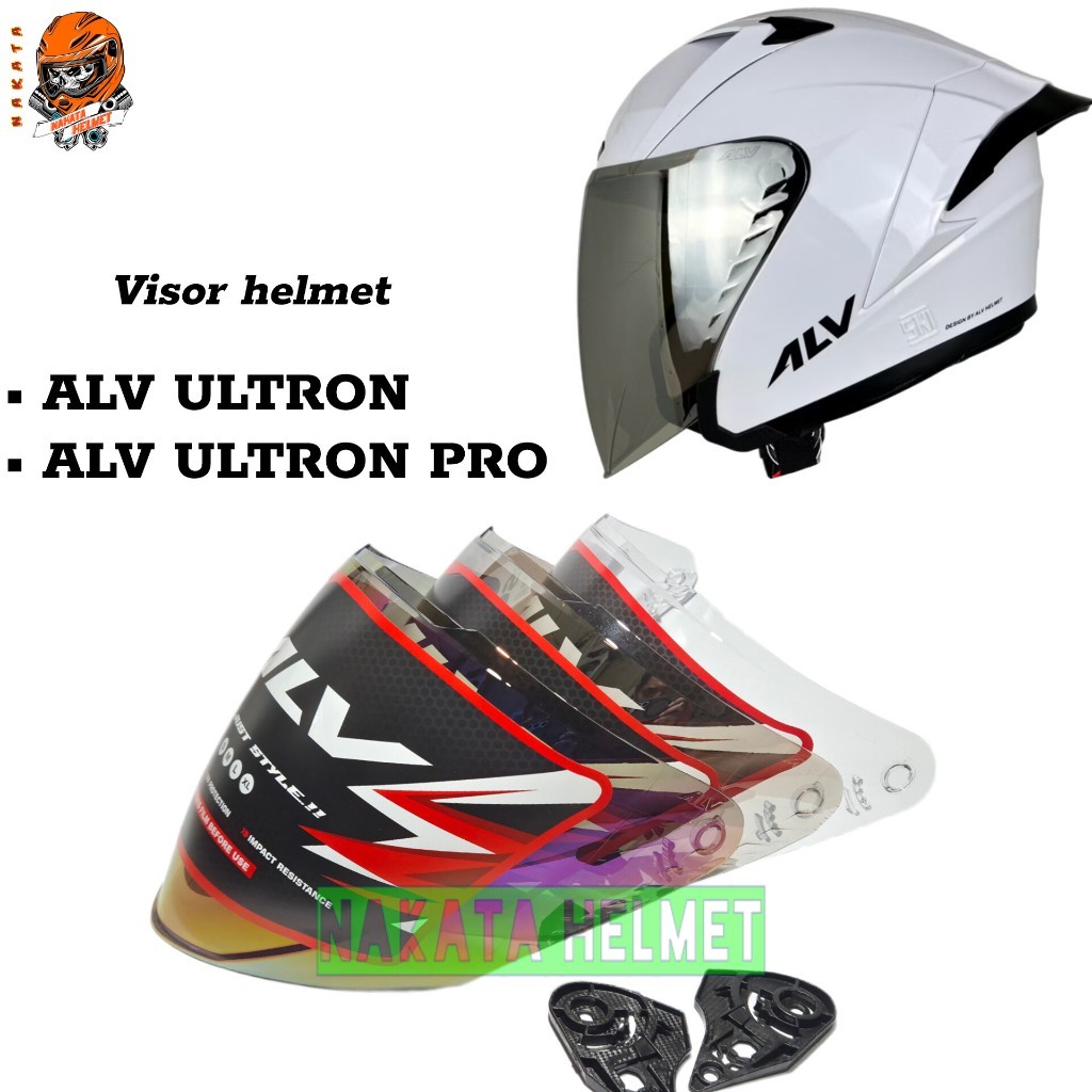 Kaca helm ALV ULTRON | visor helmet alv ultron PRO warna bening hitam smoke rainbow silver