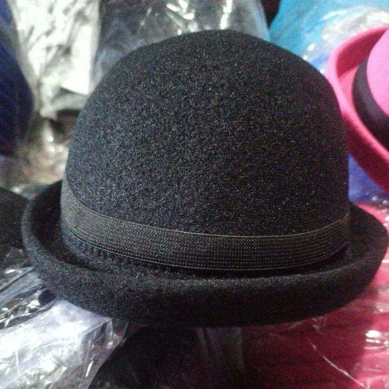(wk acc) TOPI BOWLER CAPLIN / Topi bulat model bowler hat caplin press hard laken premium dewasa ber