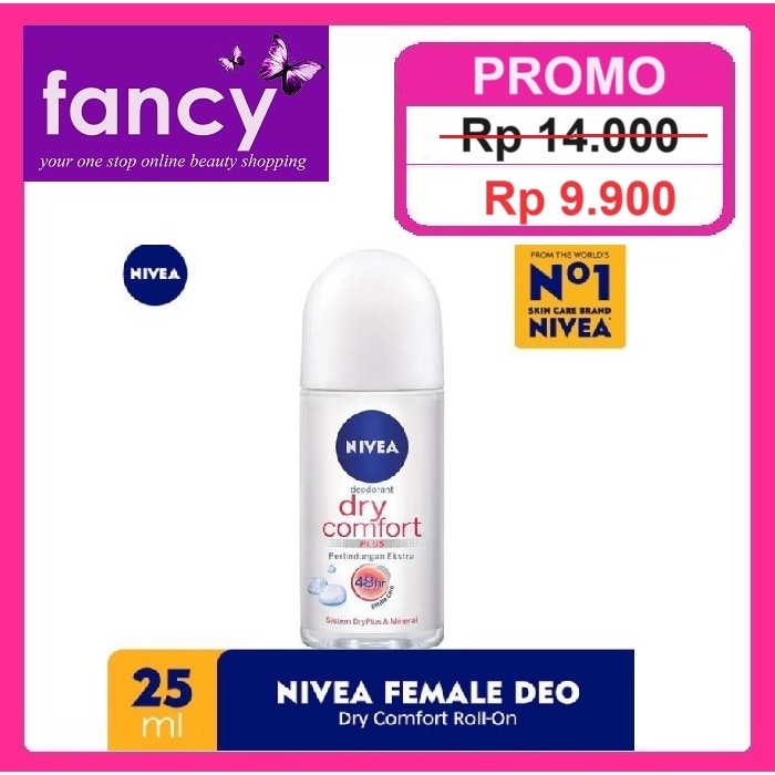 Nivea Deodorant Roll On 25ml SILK / WHITE / INVISIBLE / SHAVE / HIJAB / DRY / PEARL