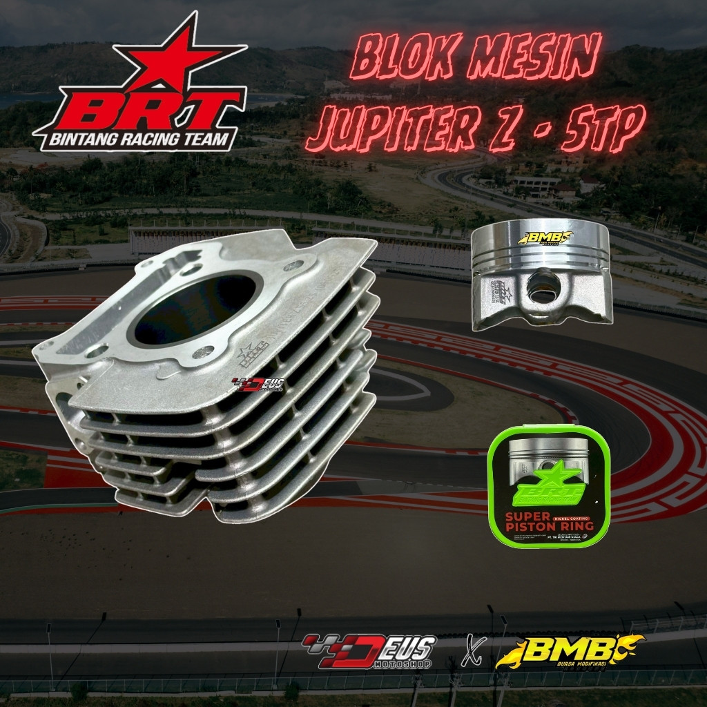 BRT Blok Mesin & Piston Forged Jupiter Z 5TP / VEGA R 55 55.25 mm 130cc
