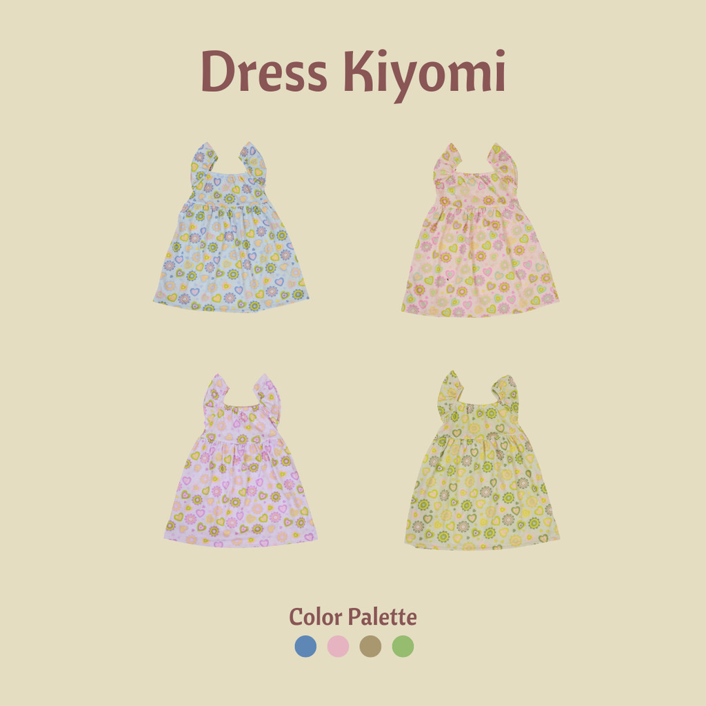 Lucuna Kiyomi - Dress Anak Perempuan [Size 1-5 Th] Baju Anak Cewek
