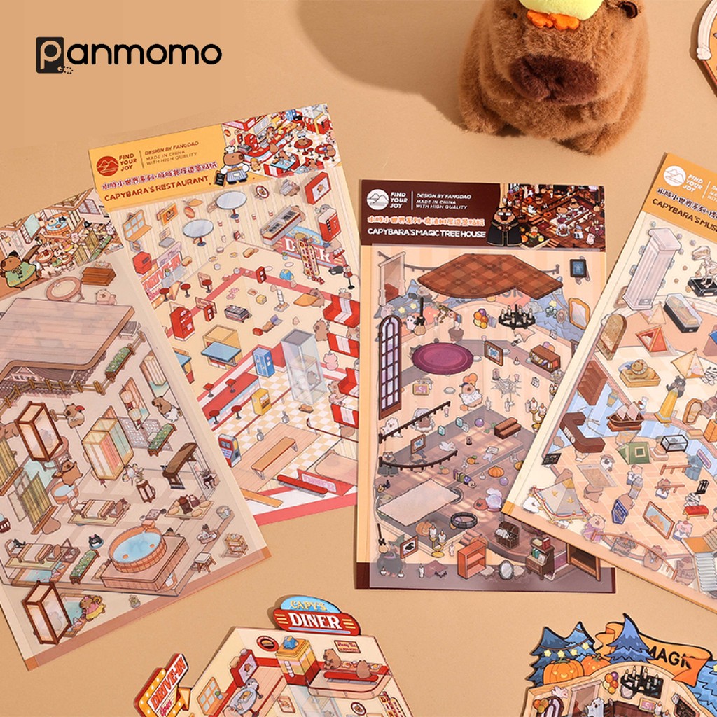 Stiker Aesthetic - Sticker Anak - Happy Capybara DIY Sticker