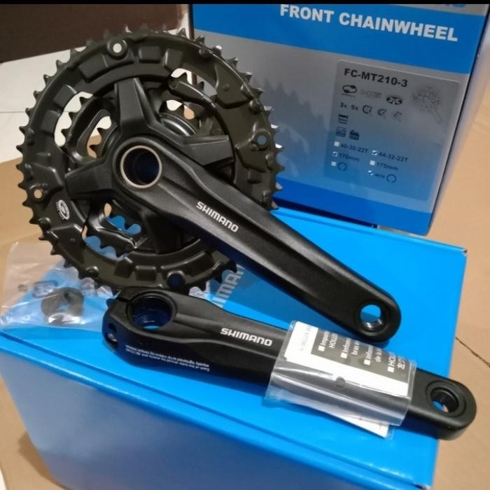gir crankset/crank set shimano original altus MT210 hollowtech 2 HT2 44T-32T-22T 3 speed triple