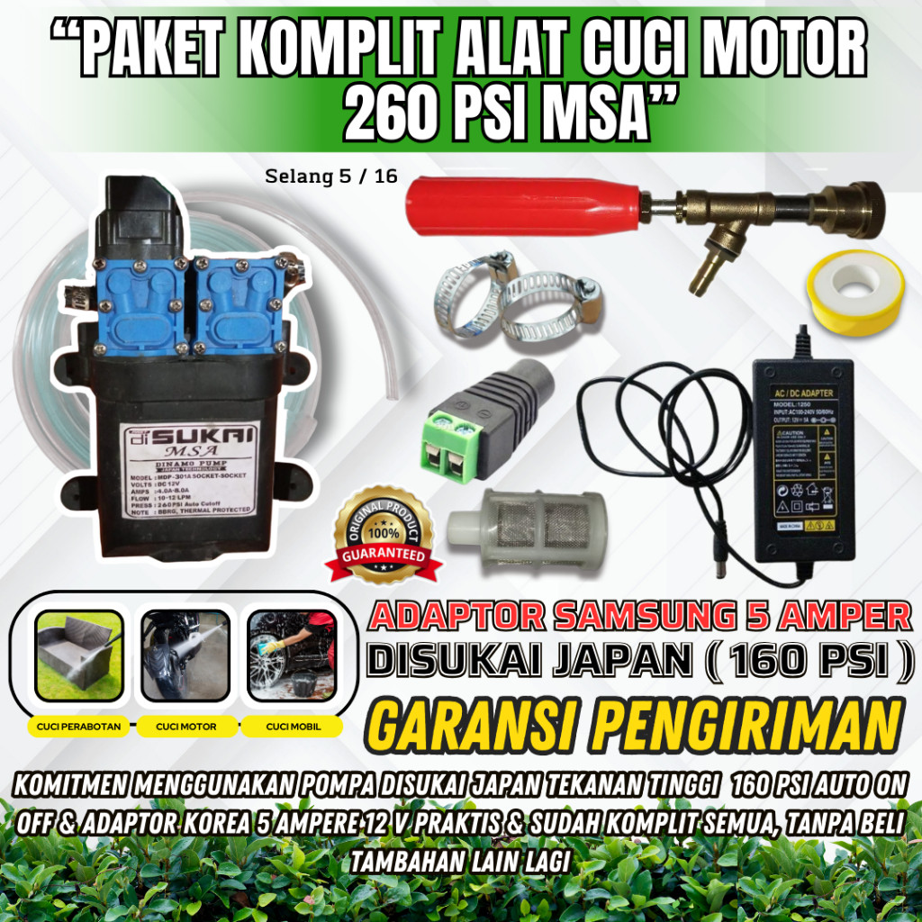 WOLDANSHOP Alat cuci motor Ac PAKET Steam Power Sprayer Portable