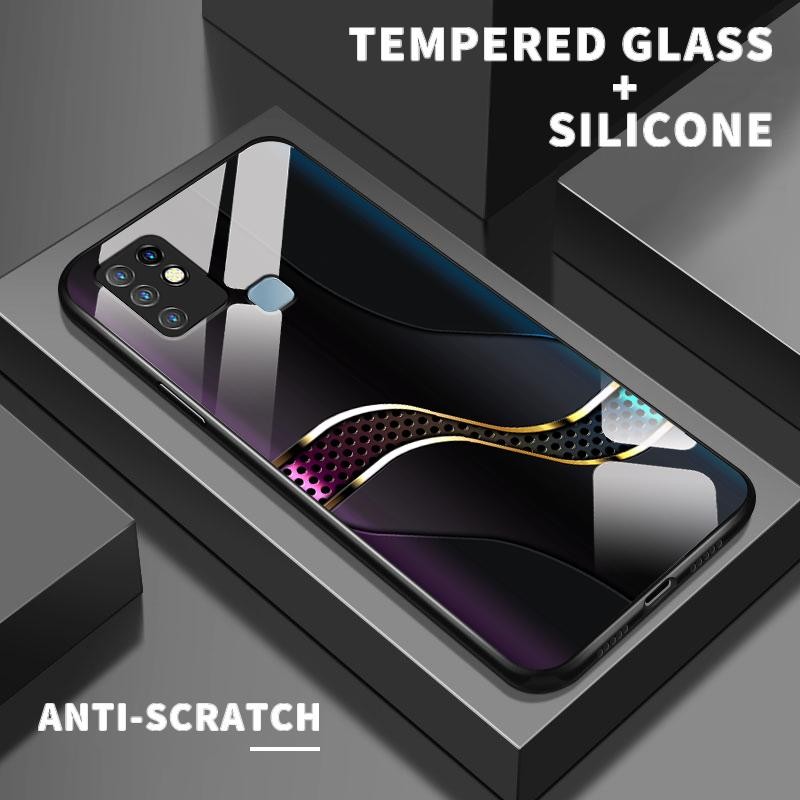 Kaca Glass Case Infinix Hot 10 Lite Play 11 30i 40i 9 Soft Esports Silikon Casing