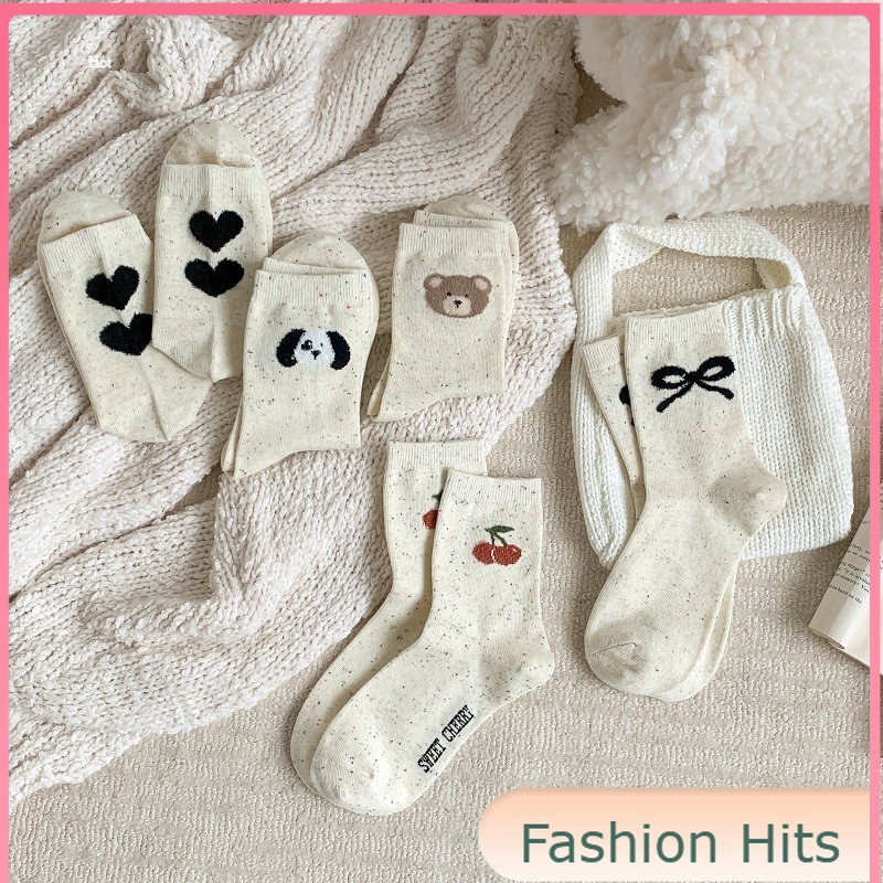 Kaos Kaki Panjang Wanita Spandex Motif Kartun Lucu Cartoon Korean Socks