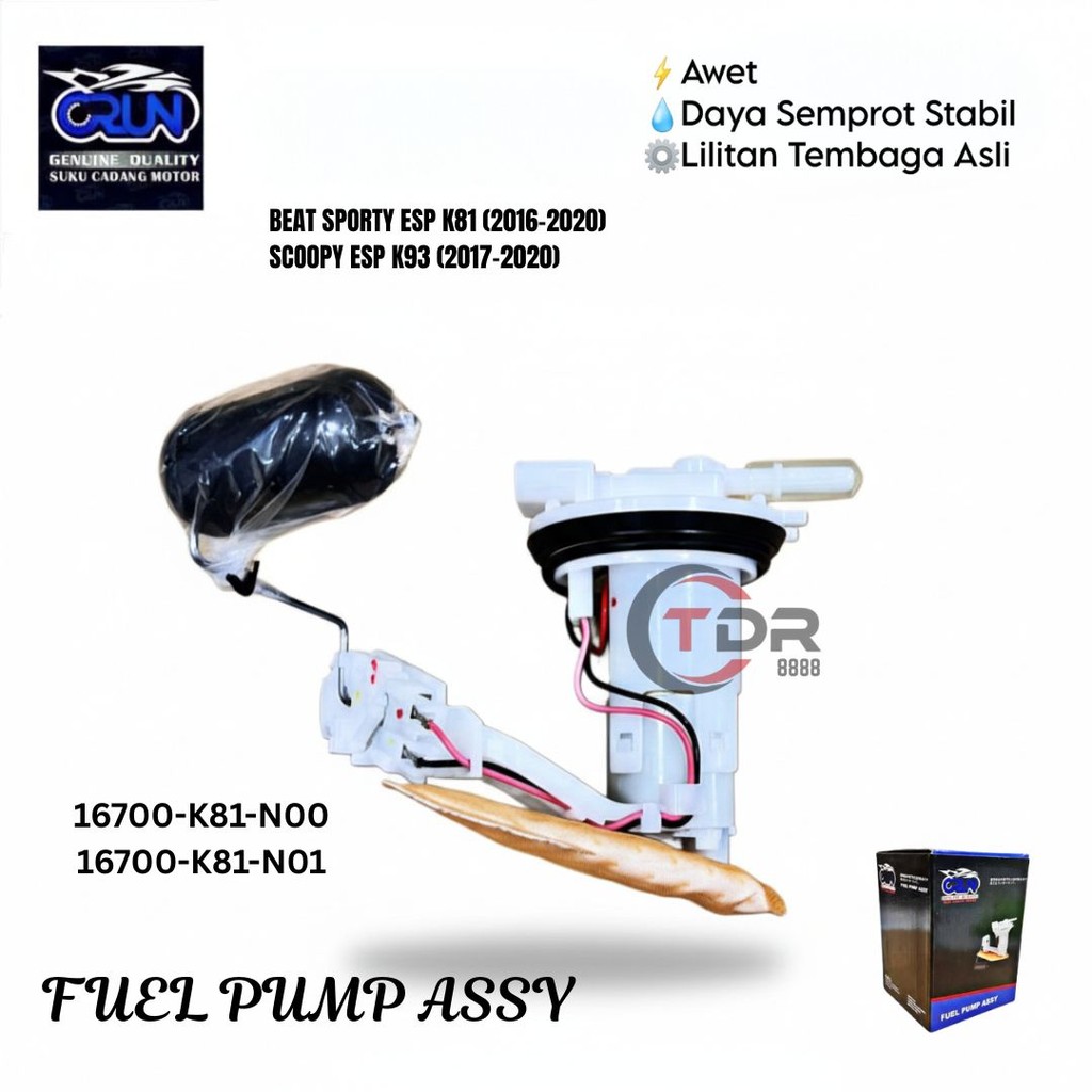 16700-K81-N01/16700-K81-N00 CRUN Fuel Pump Assy Pompa Honda Beat Sporty ESP K81 Scoopy ESP K93