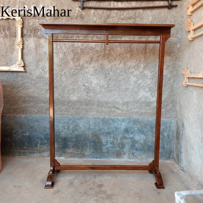 GAWANGAN KAIN BATIK KAYU JATI-GANTUNGAN BAJU-GAWANGAN KAIN BUTIK JATI KH2