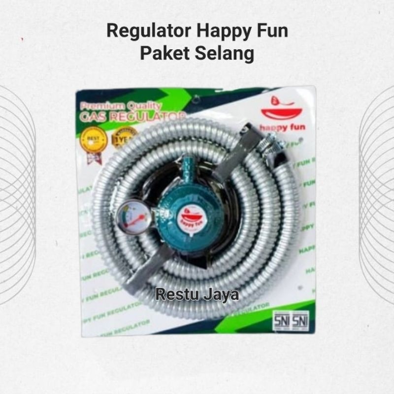 Regulator Gas Anti Bocor Regulator Happy Fun Paket Selang Sdah SNI
