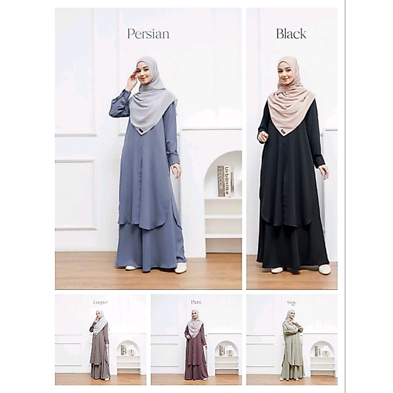 One Set Rok Tunik Malaysia | Kania Long Tunik One Set Rok