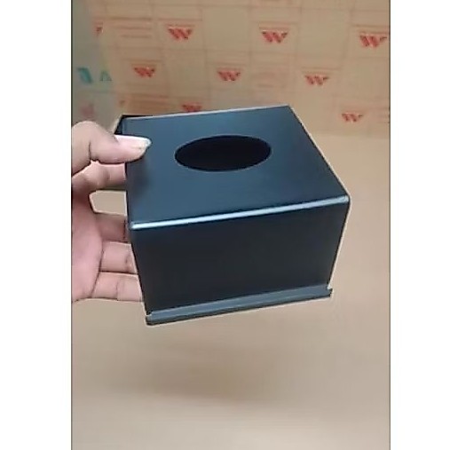 Tempat tissue bahan hitam satin/doff