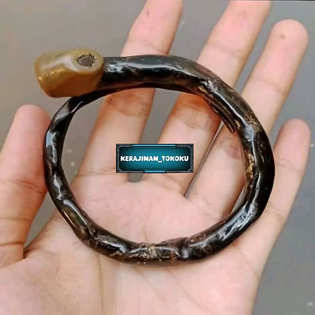 Gelang akar bahar hitam Bonggol mini Natural