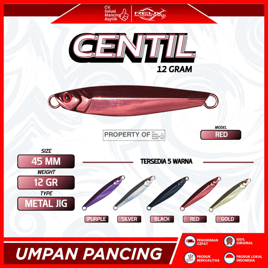 UMPAN RELIX NUSANTARA METAL JIG CENTIL| SIZE 12 GRAM