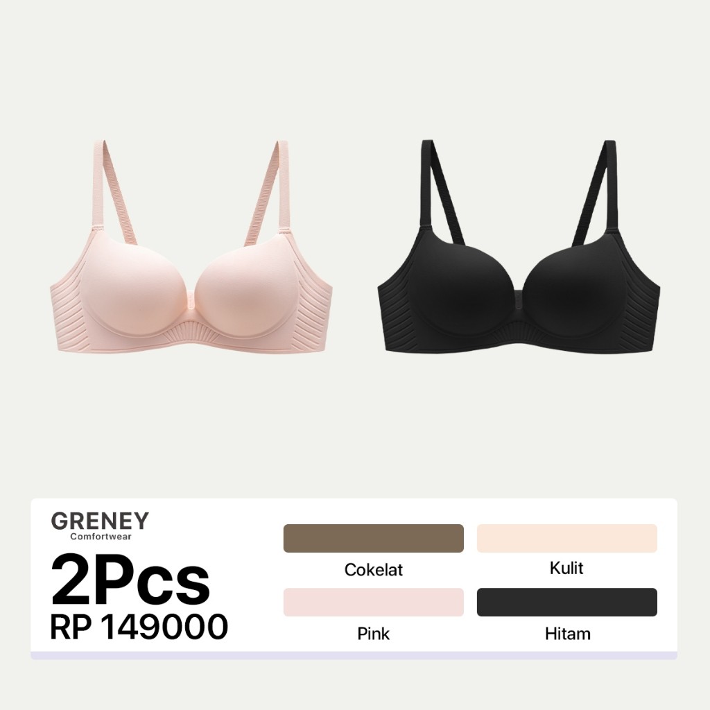 DEVIY BERKAH STORE GRENEY - Bra (2pcs) seamless anti kendur menopang PD tanpa kawat Desain Cup Mengu