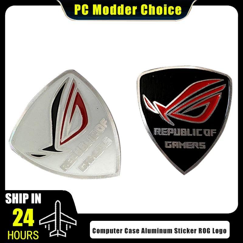 Computer Case Aluminum Sticker ROG Logo Gamer Belief Lable PC Cabinet MOD Part BlackWhite