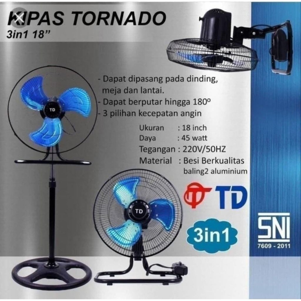 Kipas Angin Tornado 3in1 TD / Kipas angin 18 inci 3in1