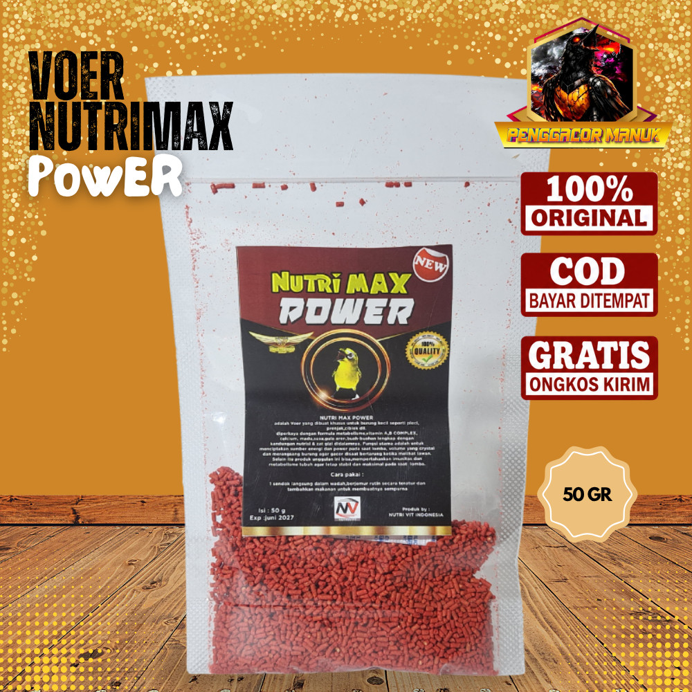 Nutri Max Power 50g Voer Pleci Premium Pakan Burung Pleci Biar Gacor & Ngerol Panjang