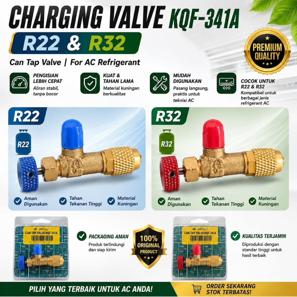 CHARGING VALVE R22/R32 TAP VALVE PENGISIAN FREON AC