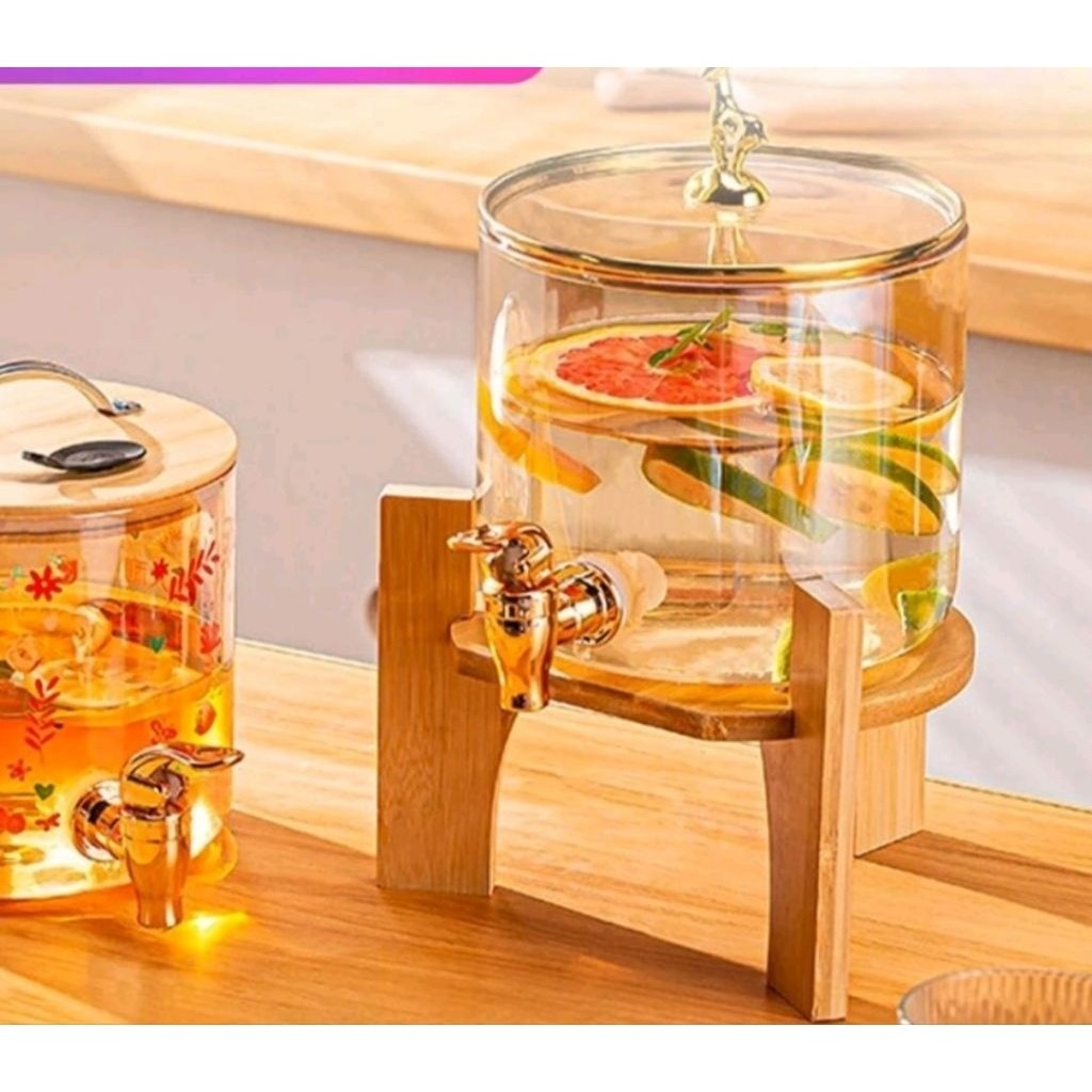 Stand Dispenser Kayu Estetik 3 Kaki Bulat