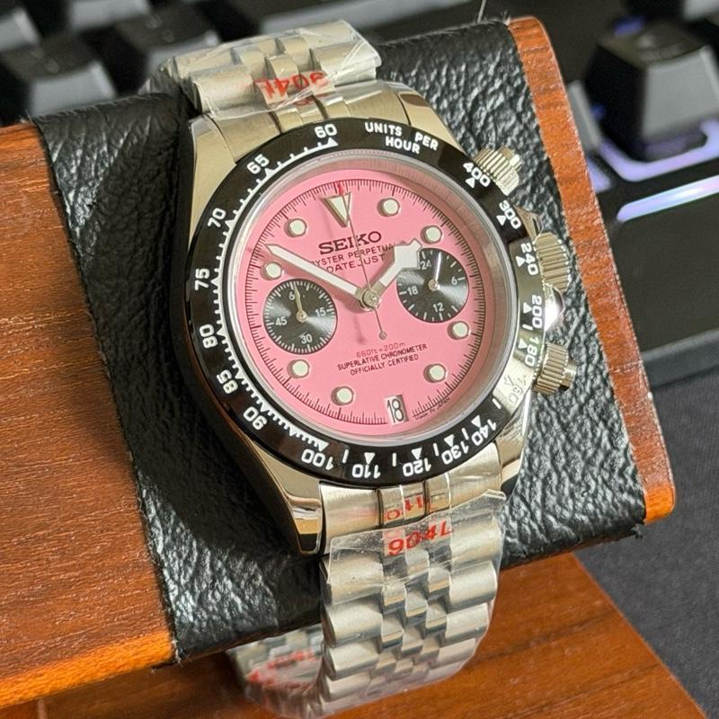 Seiko Daytona Pink Blackbay VK63 Chronograph Special