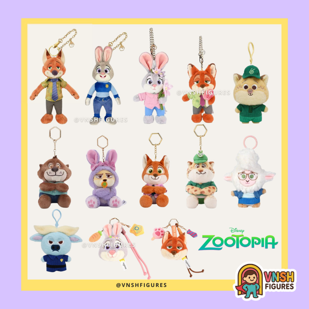 MELVI STORE Potdemiel Zootopia Plush Keychain | Gantungan Boneka Plush Zootopia Lucu Gemoy Lembut un