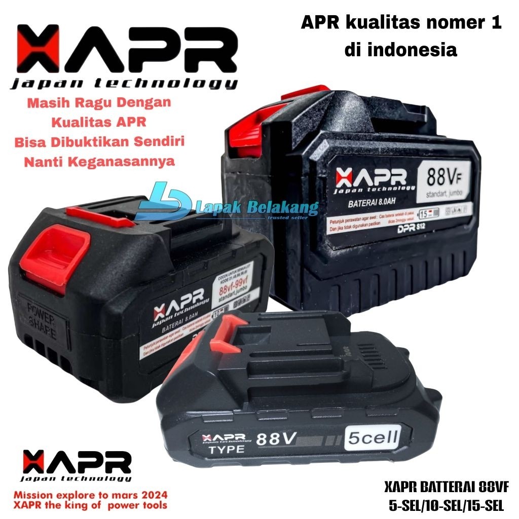 RETBO.ID Baterai APR 88VF Battery Bor Impact Wrench APR GTOOLS JLD 88VF