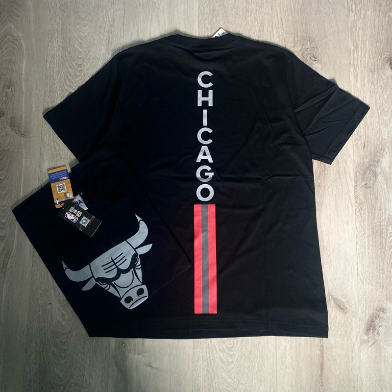 Kaos Chicago Bulls List Belakang Baju Nba Basket Pria Kepala Banteng