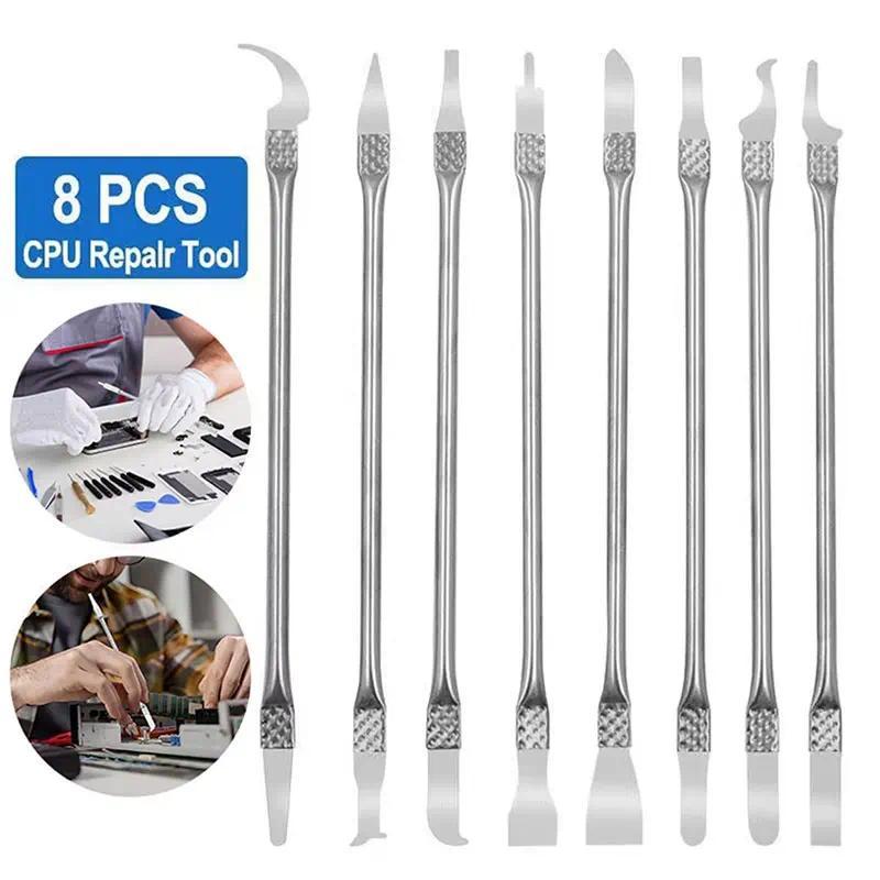 8Pcs Pisau Lembut Ultra Tipis untuk Membersihkan Lem UV, Penghilang IC Chip CPU, untuk Perawatan Mot