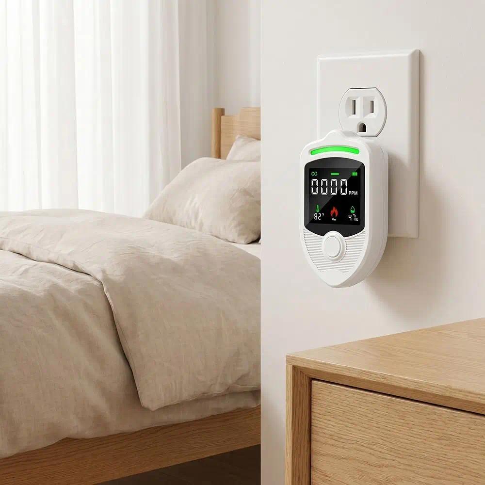 4 Environmental Sensors Wireless Gas Detection System LCD splay Temperature Humity Sensors Combustib