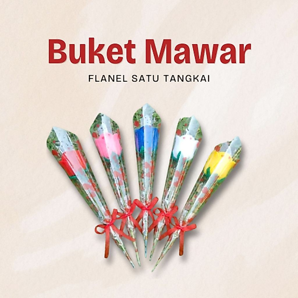 Buket mawar flanel 1 tangkai | Bunga mawar kain flanel | Bunga mawar flanel satuan | Bunga mawar 1 t