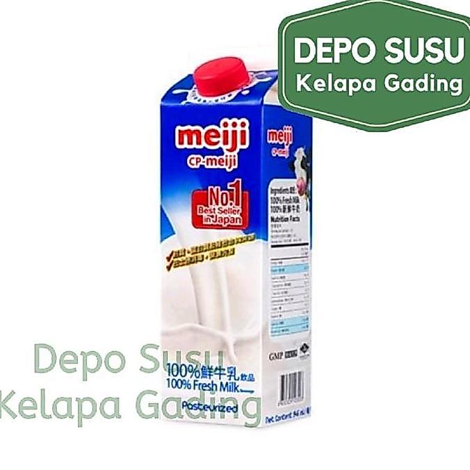 Leite - Susu Meiji Fresh Milk Original Pasteurisasi 946 Ml Kemasan Biru | Terlaris Nomer 1 Di Jepang