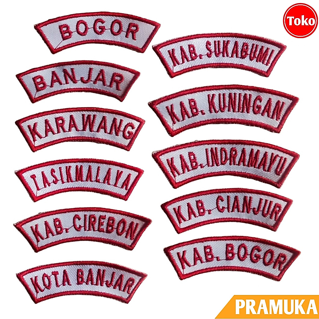 Bed Kwarcab Pramuka Jawa Barat Bordir / Bed Lokasi Kwarcab Pramuka Kwarda Jawa Barat / Badge Atribut