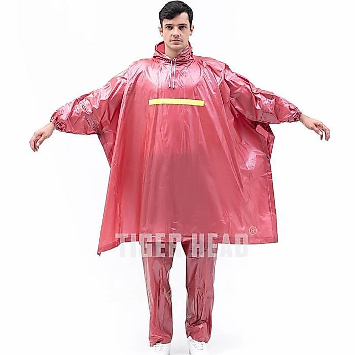 Jas hujan ponco tangan celana tiger head ( poncho celana ) kode 68214 - Merah Bata