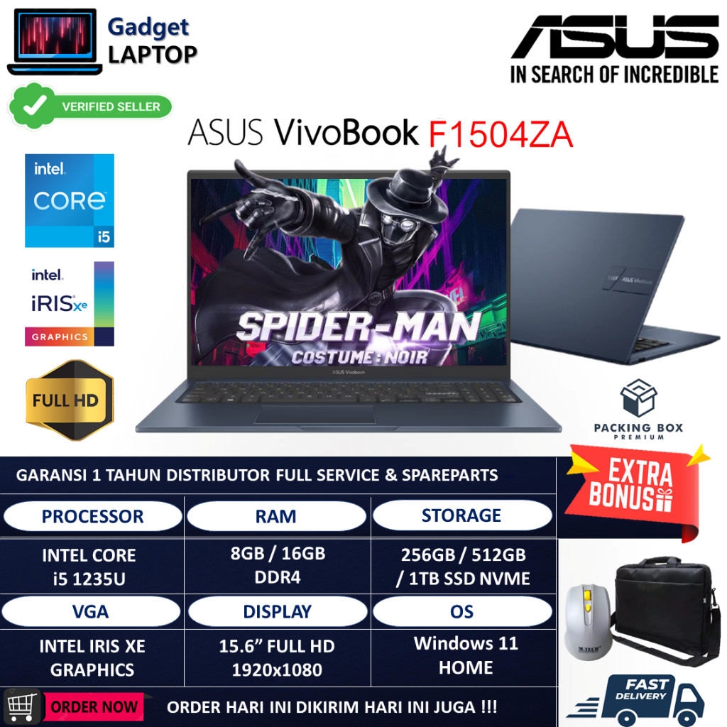 Laptop Asus Vivobook 15 F1504ZA Intel Core i5 1235U 16GB 1TB 15.6 Inch Full HD Windows 11 Home