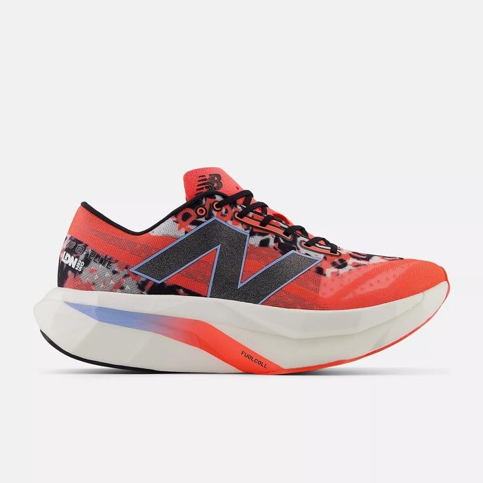 Sepatu Running Pria NB TCS London Marathon FuelCell SuperComp Elite v4 Urgent Red with White and Bla