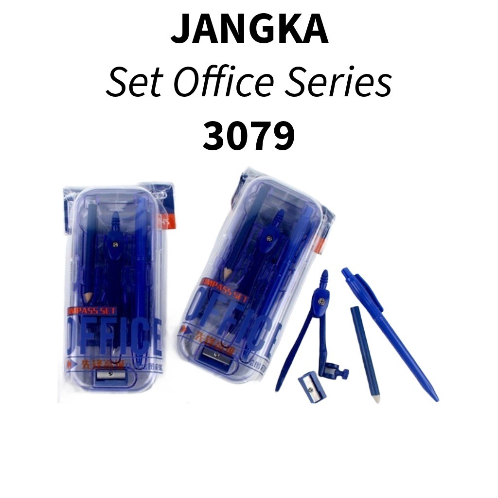 

♚Jangka + penggaris +pulpen 3079 / 1set Jangka isi 8 pcs♚