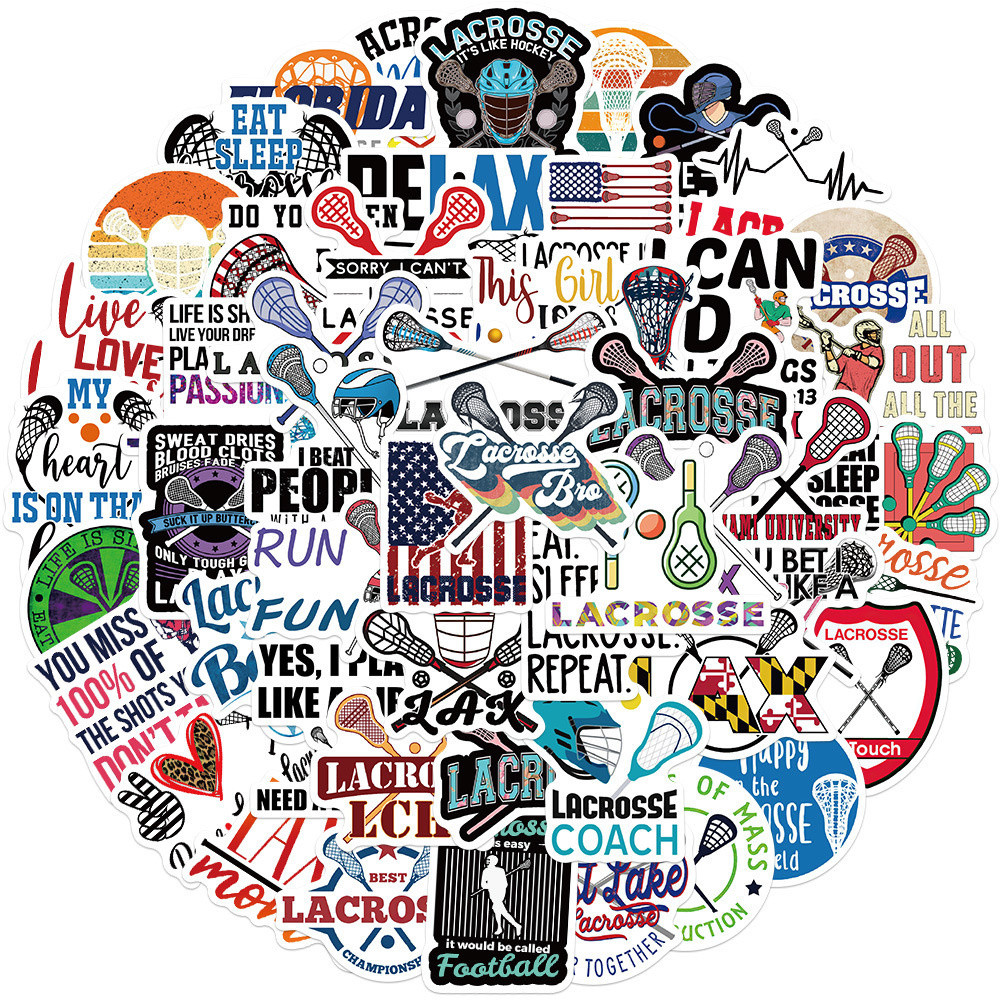 

50PCS New Lacrosse Stick Sticker Pack Cartoon Creative Animation Kids Luggage Table Chair Decoration Waterproof