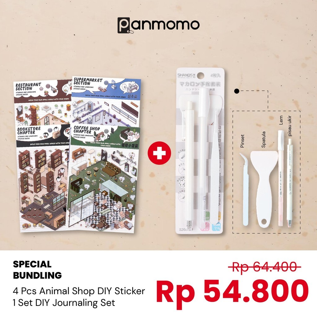 

Bundle Stiker 2.5D DIY Dekorasi Ruangan – Panmomo Korea Sticker Set untuk Jurnal & Scrapbook