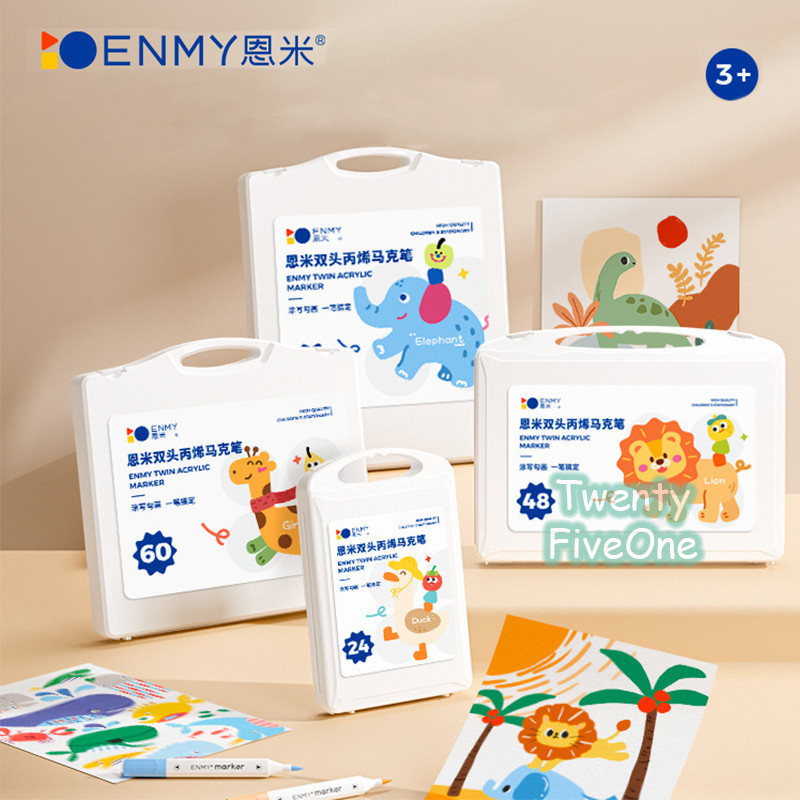 

New Marker Akrilik 36/48/60/80 Warna Set Marker Akrilik Pemula Seni Warna Cerah dan Tahan AirPremium