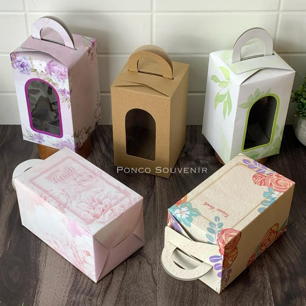 

25 Pcs Box Tenteng Kemasan Botol/ Gelas Shell 9.5 x 9.5 x 16 CM