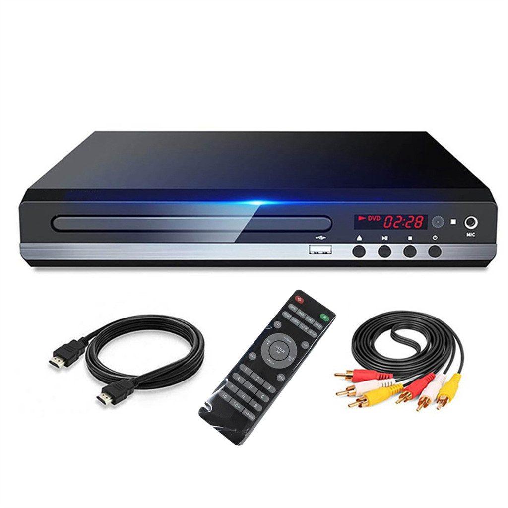 DVD Player 1080P HD Home DVD Player Box for TV All Region Free DVD CD-Disk Player AV-Output EVD Play