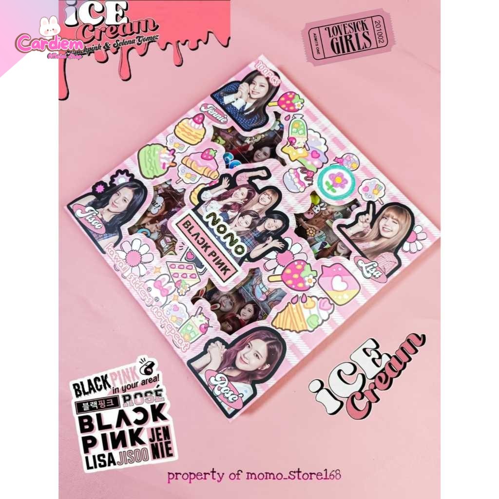 

Stiker Sticker Momo Isi 100 Lembar WaterProof Stiker Sanrio Blackpink BTS Nailong Doraemon Joker