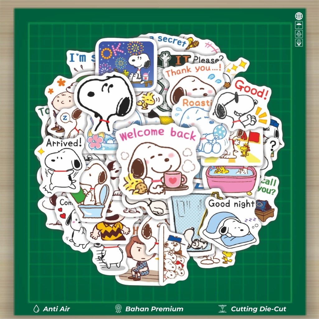 

HOT 50 PCS STIKER Stiker Kartun Snoopy V36 Stiker Fashion Cars Decal Dingin Kartu Album Custom Vinyl Anti Air- Sticker Aesthetic Buku Journal Koper Casing HP Tablet Laptop Helm Motor Botol Minum