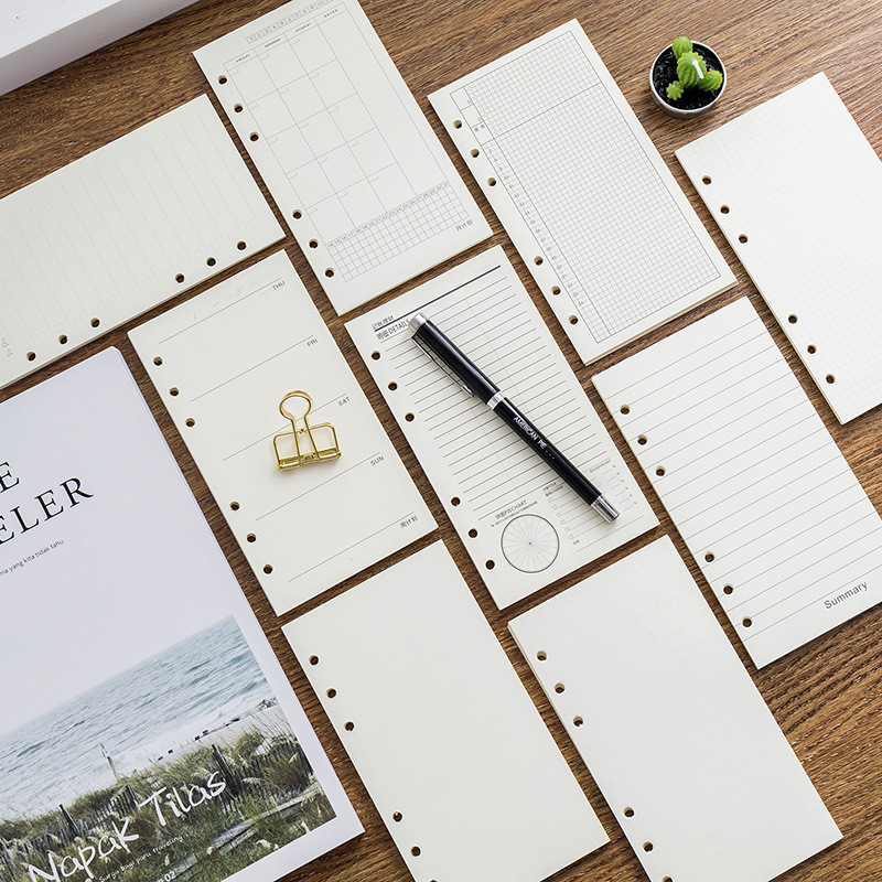 

A6 40Sheets Loose Leaf Notebook Refill Spiral Binder Inner Page Grid Blank Line Diary Agenda PlannerSchool Stationery